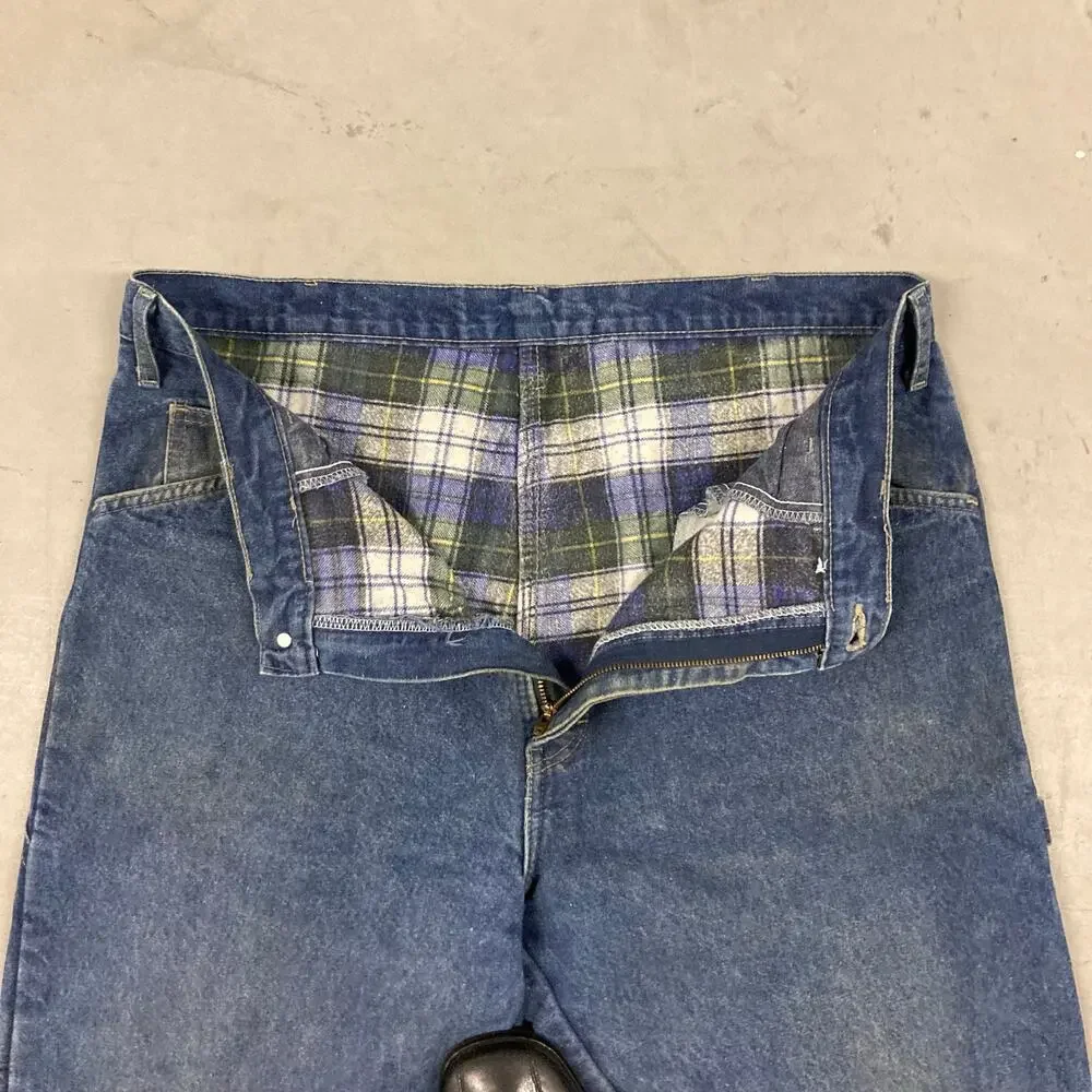 Y2K flannel lined relaxed dickies Jeans 34x29